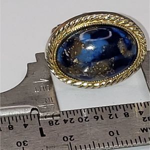 AVON  CUFFLINKS OVAL  WITH GOLDEN FLECKS